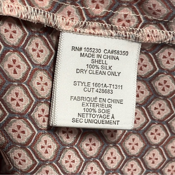 Joie Blouse Small Dusty Rose Mauve Geometric Print Boho Lightweight Top - Picture 6 of 6